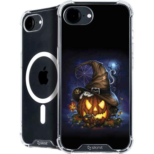 Halloween Cat and Jack O Lantern Pumpkin by Sarah Richter iPhone 16e MagSafe Case