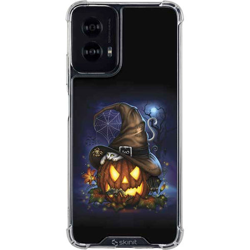 Halloween Cat and Jack O Lantern Pumpkin by Sarah Richter Moto G Power 5G (2024) Clear Case