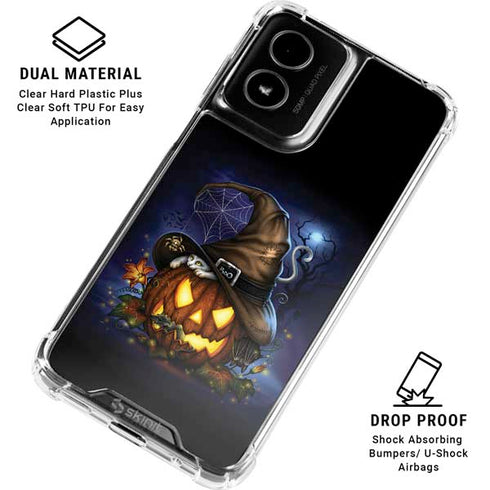 Halloween Cat and Jack O Lantern Pumpkin by Sarah Richter Moto G Power 5G (2024) Clear Case