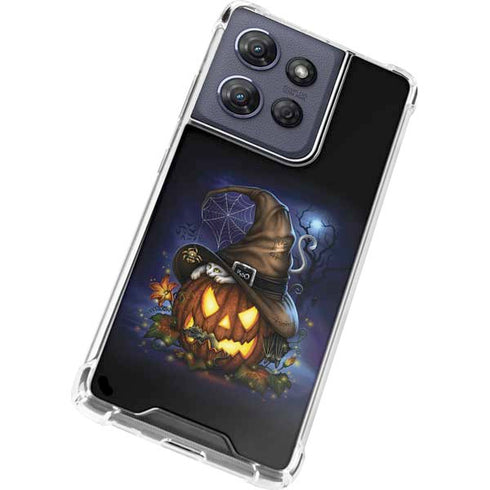 Halloween Cat and Jack O Lantern Pumpkin by Sarah Richter Moto G Power 5G (2025) Clear Case