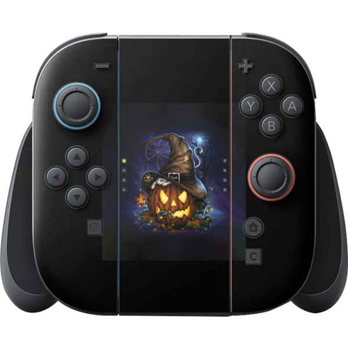 Halloween Cat and Jack O Lantern Pumpkin by Sarah Richter Nintendo Switch 2 (2025) Joy-Con Controller Skin