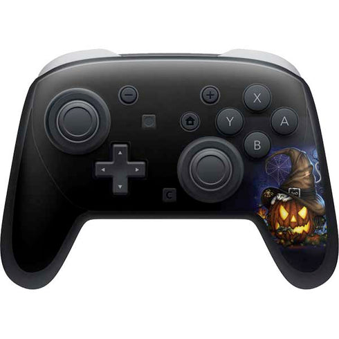 Halloween Cat and Jack O Lantern Pumpkin by Sarah Richter Nintendo Switch 2 (2025) Pro Controller Skin