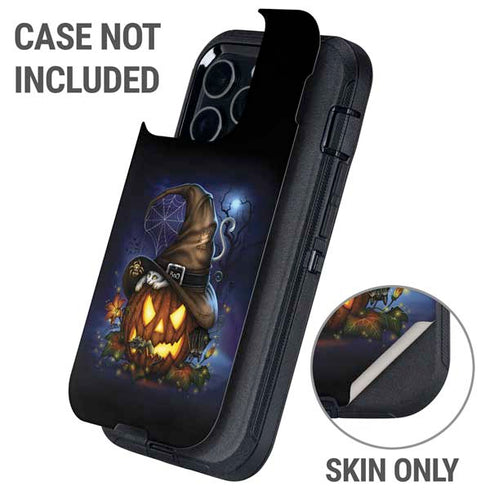 Halloween Cat and Jack O Lantern Pumpkin by Sarah Richter Otterbox Defender iPhone Skin