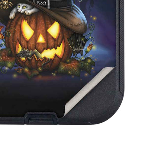 Halloween Cat and Jack O Lantern Pumpkin by Sarah Richter Otterbox Defender iPhone Skin