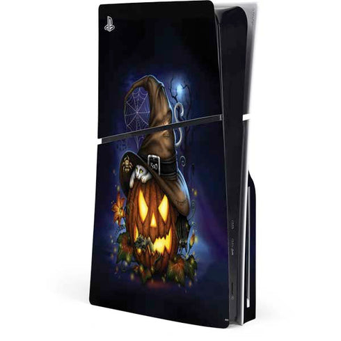 Halloween Cat and Jack O Lantern Pumpkin by Sarah Richter PlayStation PS5 Skins