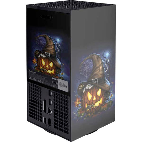 Halloween Cat and Jack O Lantern Pumpkin by Sarah Richter XBox Series X Digital Edition Console Skin