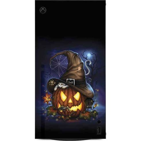 Halloween Cat and Jack O Lantern Pumpkin by Sarah Richter XBox Series X Digital Edition Console Skin