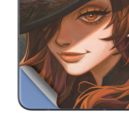 Halloween Pumpkin Witch with Fox by Ivy Dolamore Galaxy Z Fold5 5G Skin