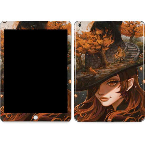 Halloween Pumpkin Witch with Fox by Ivy Dolamore Apple iPad Skin