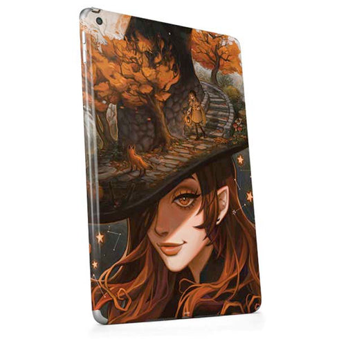 Halloween Pumpkin Witch with Fox by Ivy Dolamore Apple iPad Skin