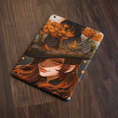 Halloween Pumpkin Witch with Fox by Ivy Dolamore Apple iPad Skin