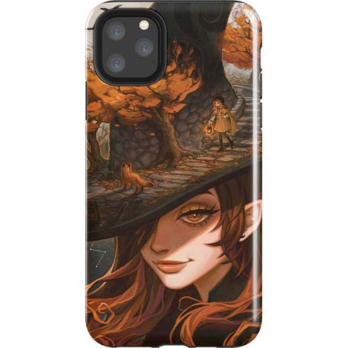 Halloween Pumpkin Witch with Fox by Ivy Dolamore iPhone Cases