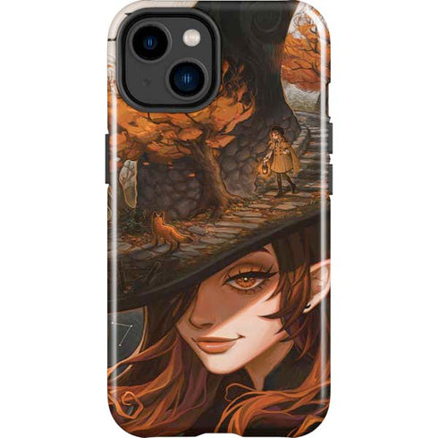 Halloween Pumpkin Witch with Fox by Ivy Dolamore iPhone 15 Impact Case