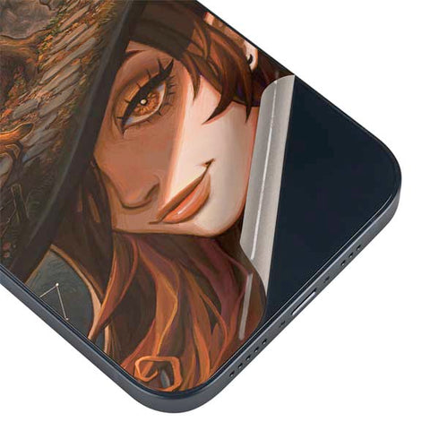 Halloween Pumpkin Witch with Fox by Ivy Dolamore iPhone 15 Skin