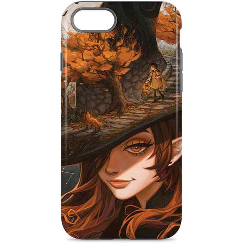 Halloween Pumpkin Witch with Fox by Ivy Dolamore iPhone Cases