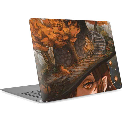 Halloween Pumpkin Witch with Fox by Ivy Dolamore Apple MacBook Air Skin