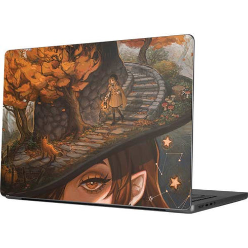 Halloween Pumpkin Witch with Fox by Ivy Dolamore Apple MacBook Pro 14-inch Skin