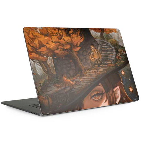 Halloween Pumpkin Witch with Fox by Ivy Dolamore MacBook Skins