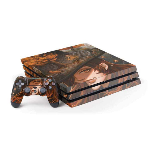 Halloween Pumpkin Witch with Fox by Ivy Dolamore PlayStation PS4 Skins