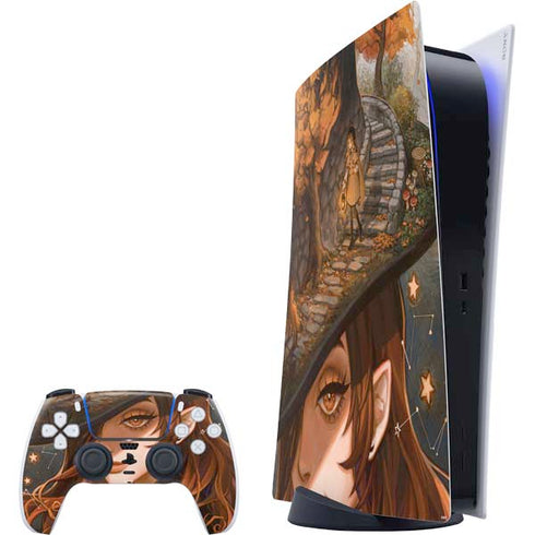 Halloween Pumpkin Witch with Fox by Ivy Dolamore PlayStation PS5 Skins