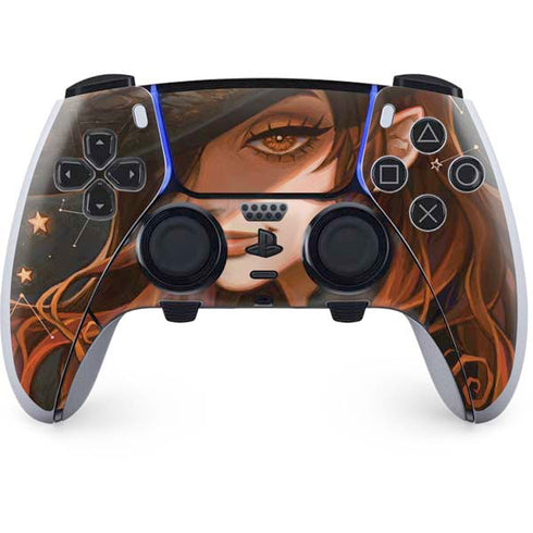 Halloween Pumpkin Witch with Fox by Ivy Dolamore PS5 DualSense Edge Pro Controller Skin