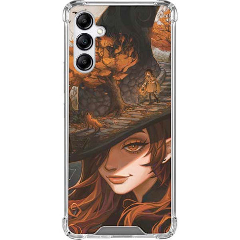 Halloween Pumpkin Witch with Fox by Ivy Dolamore Gabb Phone 4 Clear Case