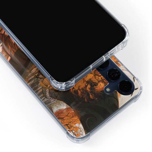 Halloween Pumpkin Witch with Fox by Ivy Dolamore Galaxy A35 5G Clear Case