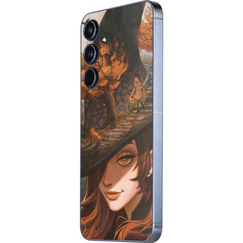 Halloween Pumpkin Witch with Fox by Ivy Dolamore Galaxy A35 5G Skin