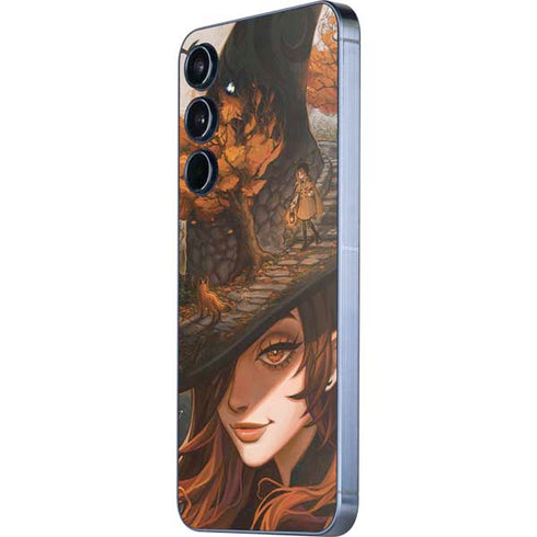 Halloween Pumpkin Witch with Fox by Ivy Dolamore Galaxy A55 5G Skin