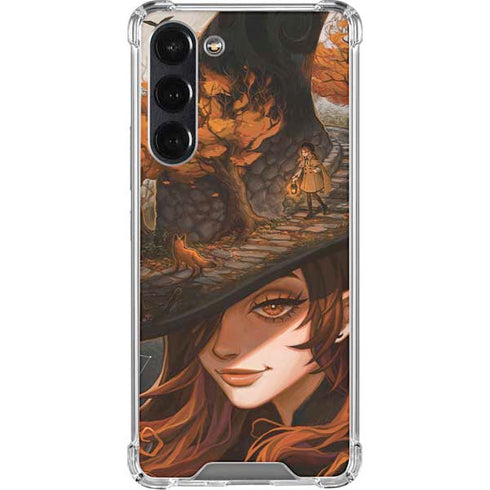 Halloween Pumpkin Witch with Fox by Ivy Dolamore Galaxy S24 FE Clear Case
