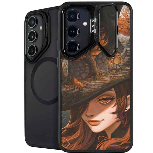 Halloween Pumpkin Witch with Fox by Ivy Dolamore Galaxy S24 FE Kickstand Case
