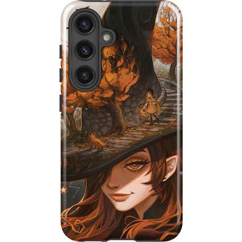 Halloween Pumpkin Witch with Fox by Ivy Dolamore Galaxy S25 Impact Case