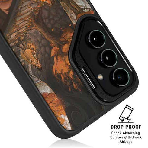 Halloween Pumpkin Witch with Fox by Ivy Dolamore Galaxy S25 Plus Kickstand Case