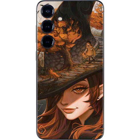 Halloween Pumpkin Witch with Fox by Ivy Dolamore Galaxy S25 Plus Skin