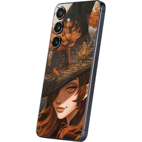 Halloween Pumpkin Witch with Fox by Ivy Dolamore Galaxy S24 Plus Skin