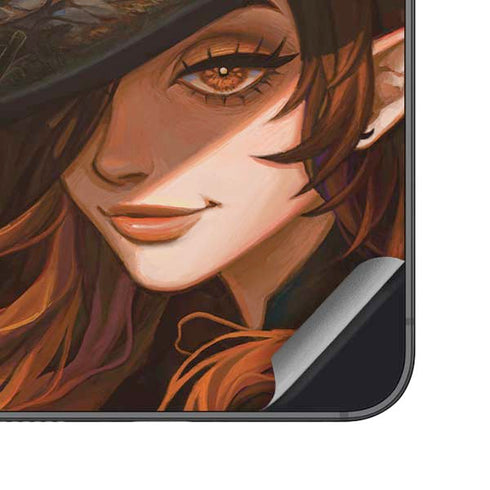 Halloween Pumpkin Witch with Fox by Ivy Dolamore Galaxy S24 Plus Skin