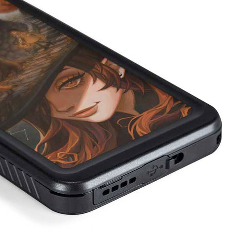 Halloween Pumpkin Witch with Fox by Ivy Dolamore Galaxy S24 Plus Waterproof Case