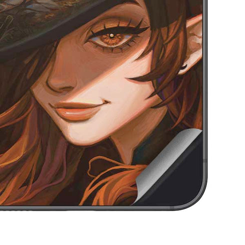 Halloween Pumpkin Witch with Fox by Ivy Dolamore Galaxy S25 Skin
