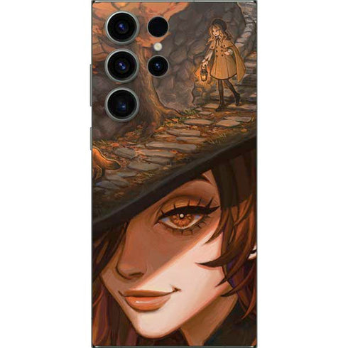 Halloween Pumpkin Witch with Fox by Ivy Dolamore Galaxy S24 Ultra Skin