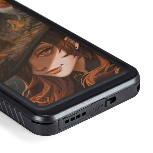 Halloween Pumpkin Witch with Fox by Ivy Dolamore Galaxy S24 Waterproof Case