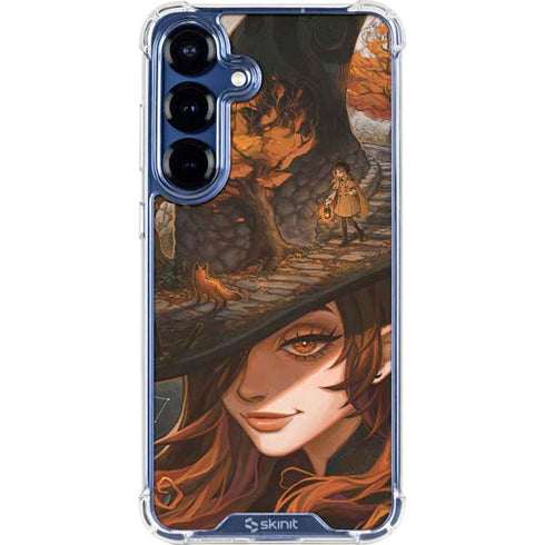 Halloween Pumpkin Witch with Fox by Ivy Dolamore Galaxy S25 Plus Clear Case