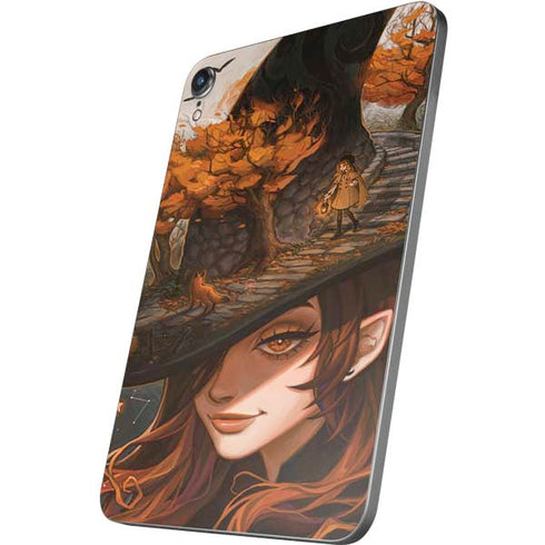 Halloween Pumpkin Witch with Fox by Ivy Dolamore Apple iPad Mini Skin