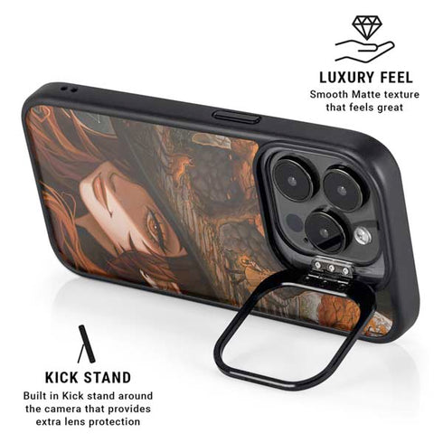 Halloween Pumpkin Witch with Fox by Ivy Dolamore iPhone 13 Pro Max Kickstand Case