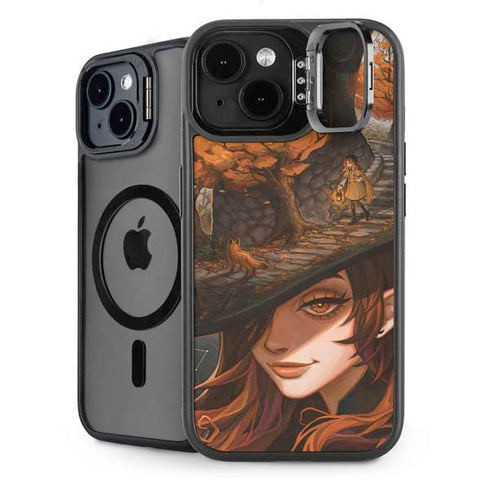 Halloween Pumpkin Witch with Fox by Ivy Dolamore iPhone 14 Kickstand Case