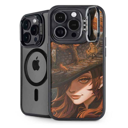 Halloween Pumpkin Witch with Fox by Ivy Dolamore iPhone 14 Pro Max Kickstand Case