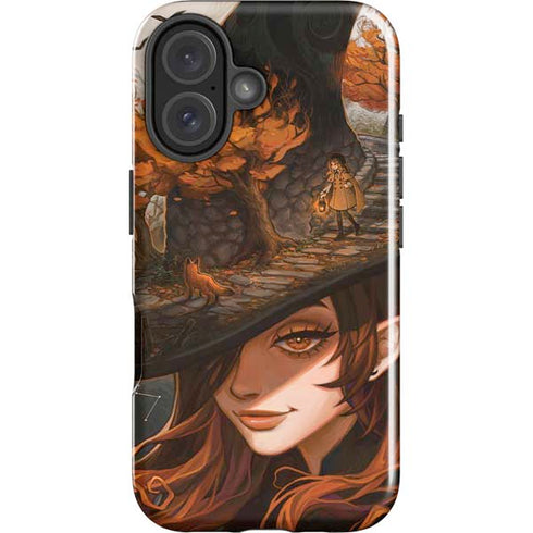 Halloween Pumpkin Witch with Fox by Ivy Dolamore iPhone 16 Impact Case