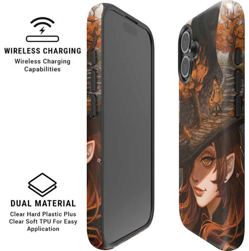 Halloween Pumpkin Witch with Fox by Ivy Dolamore iPhone 16 Magsafe Impact Case