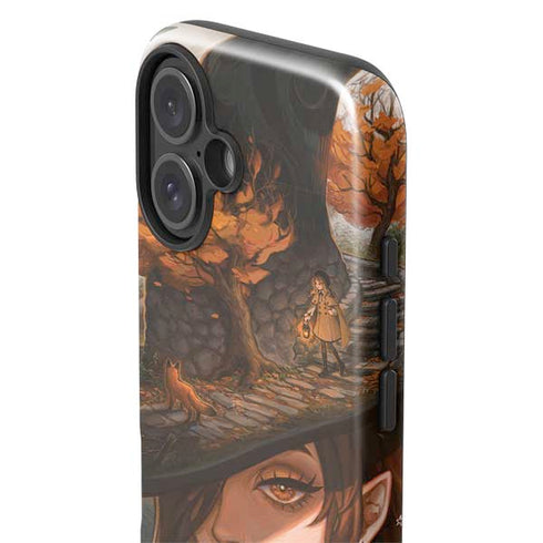 Halloween Pumpkin Witch with Fox by Ivy Dolamore iPhone 16 Plus Impact Case