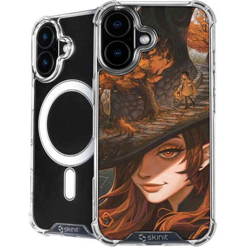 Halloween Pumpkin Witch with Fox by Ivy Dolamore iPhone 16 Plus MagSafe Case