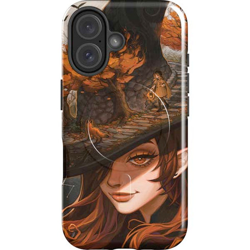 Halloween Pumpkin Witch with Fox by Ivy Dolamore iPhone 16 Plus Magsafe Impact Case